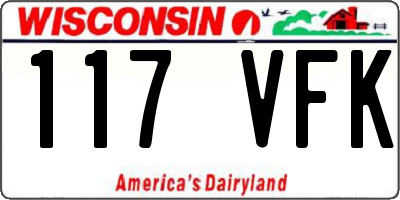 WI license plate 117VFK