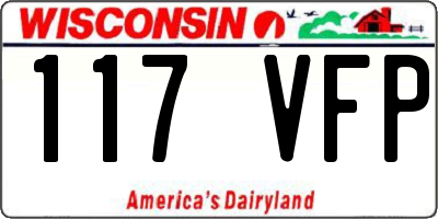 WI license plate 117VFP