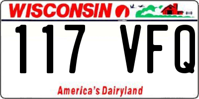WI license plate 117VFQ