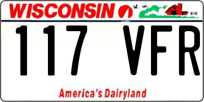 WI license plate 117VFR