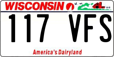 WI license plate 117VFS