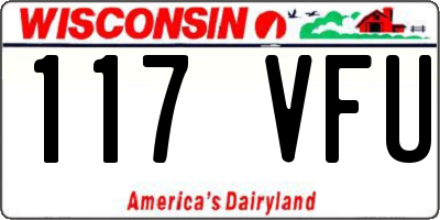 WI license plate 117VFU