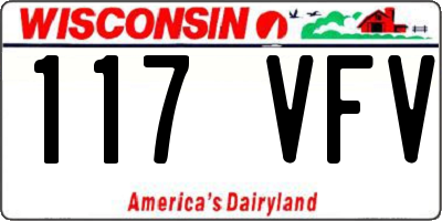 WI license plate 117VFV
