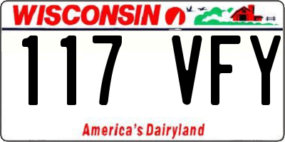 WI license plate 117VFY