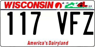 WI license plate 117VFZ