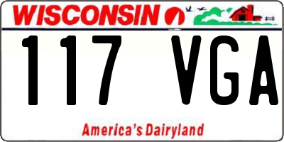 WI license plate 117VGA