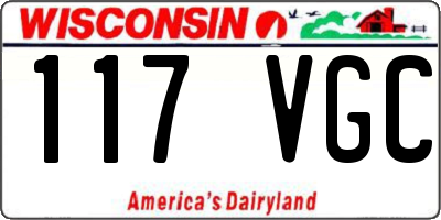 WI license plate 117VGC
