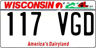 WI license plate 117VGD