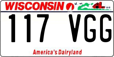 WI license plate 117VGG
