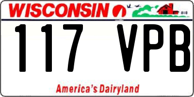 WI license plate 117VPB