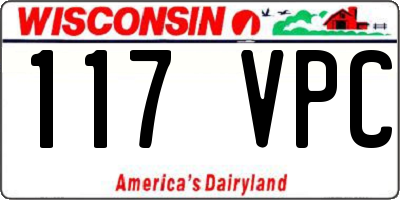 WI license plate 117VPC