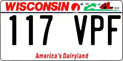 WI license plate 117VPF