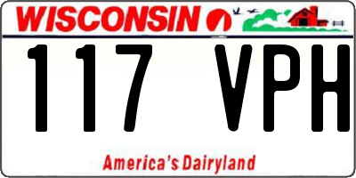 WI license plate 117VPH