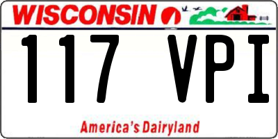 WI license plate 117VPI