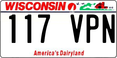 WI license plate 117VPN