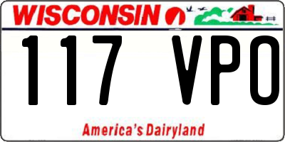 WI license plate 117VPO
