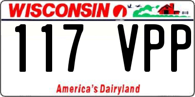 WI license plate 117VPP
