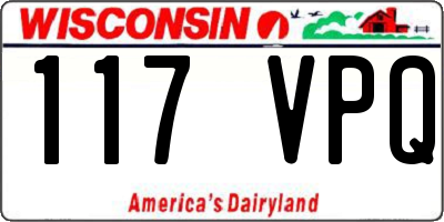 WI license plate 117VPQ