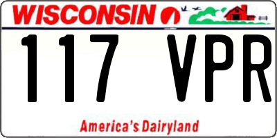 WI license plate 117VPR