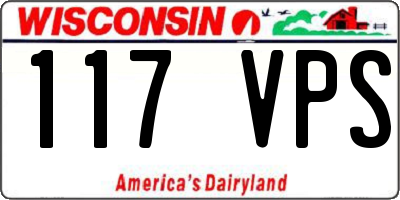 WI license plate 117VPS