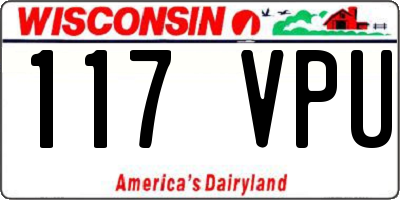 WI license plate 117VPU