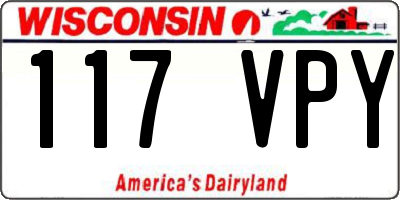 WI license plate 117VPY