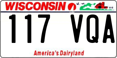 WI license plate 117VQA