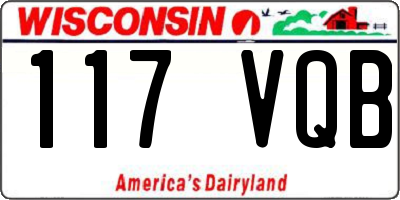 WI license plate 117VQB