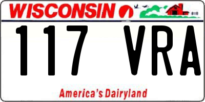 WI license plate 117VRA