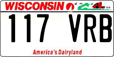 WI license plate 117VRB