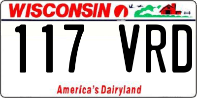 WI license plate 117VRD