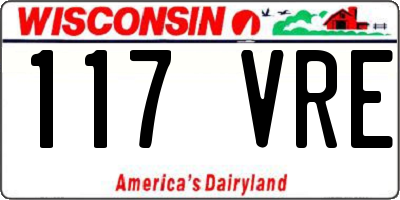 WI license plate 117VRE