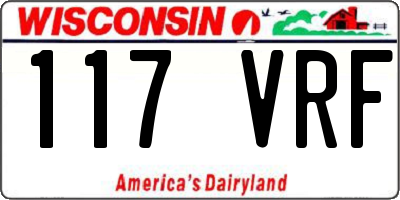 WI license plate 117VRF