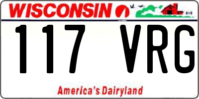 WI license plate 117VRG
