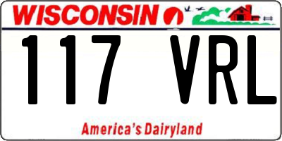 WI license plate 117VRL