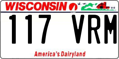 WI license plate 117VRM