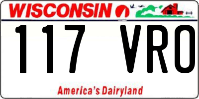 WI license plate 117VRO