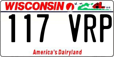 WI license plate 117VRP