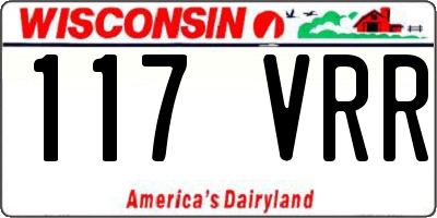 WI license plate 117VRR