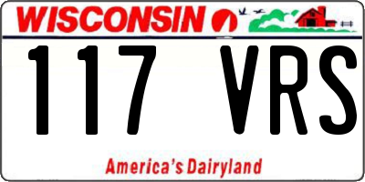 WI license plate 117VRS