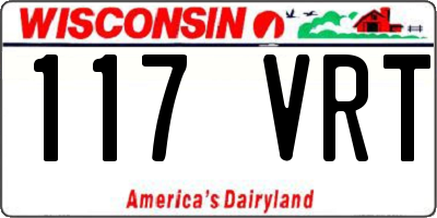 WI license plate 117VRT