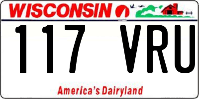 WI license plate 117VRU