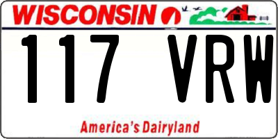 WI license plate 117VRW