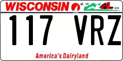 WI license plate 117VRZ