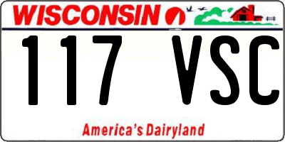 WI license plate 117VSC