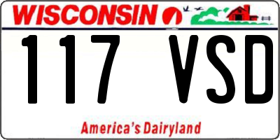 WI license plate 117VSD
