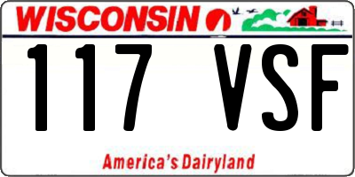 WI license plate 117VSF