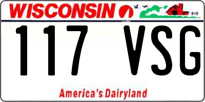 WI license plate 117VSG