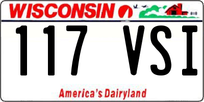 WI license plate 117VSI
