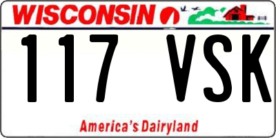 WI license plate 117VSK